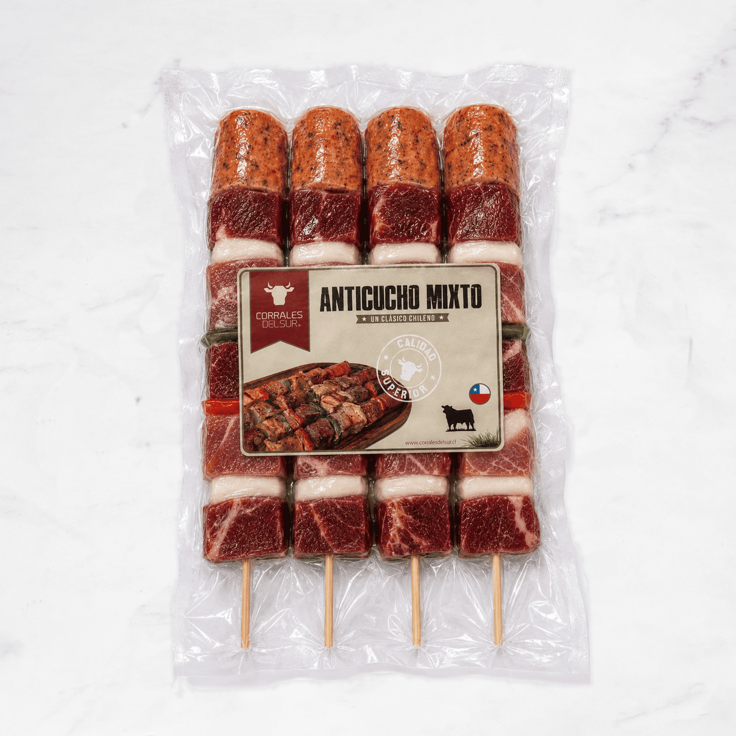 Anticuchos mixtos I Corrales del Sur I 4 unidades