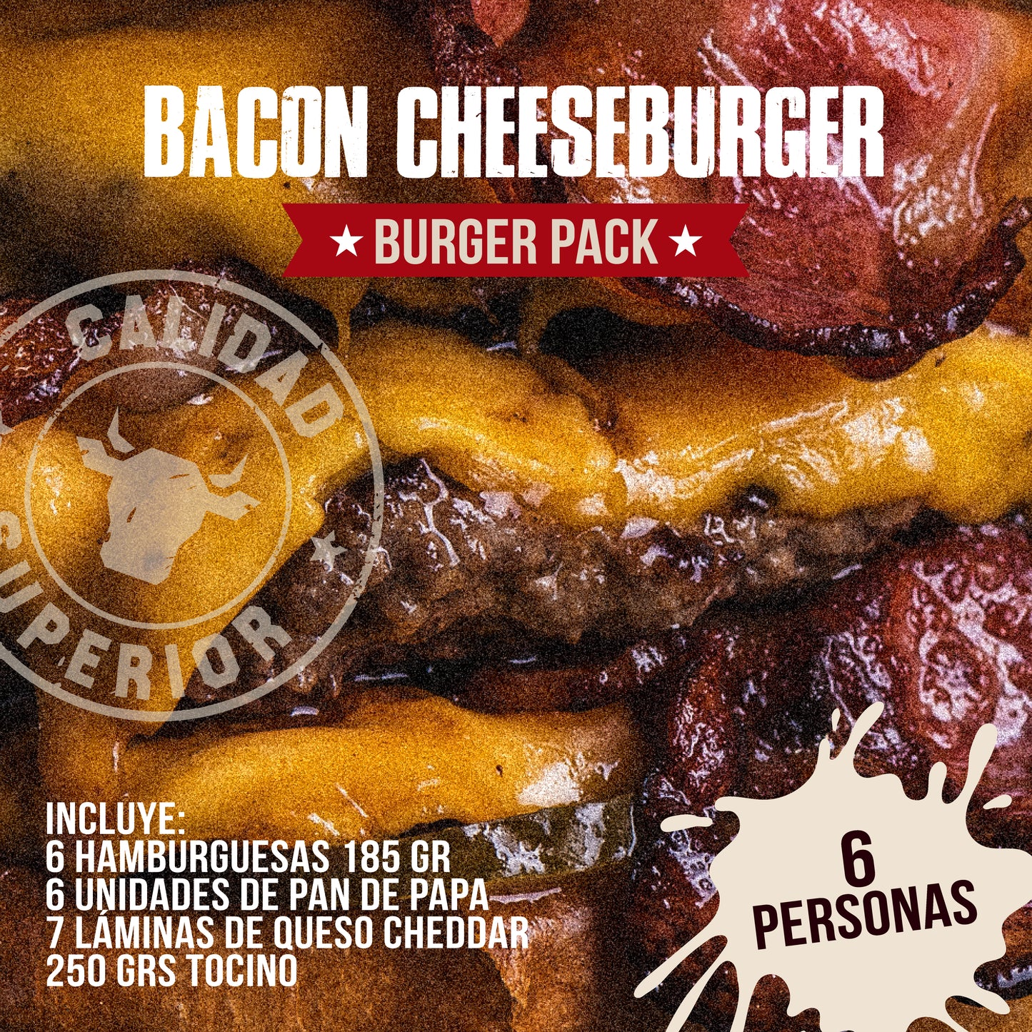 PACK BACON-CHEESEBURGER 🍔🧀🥓 | 6 personas