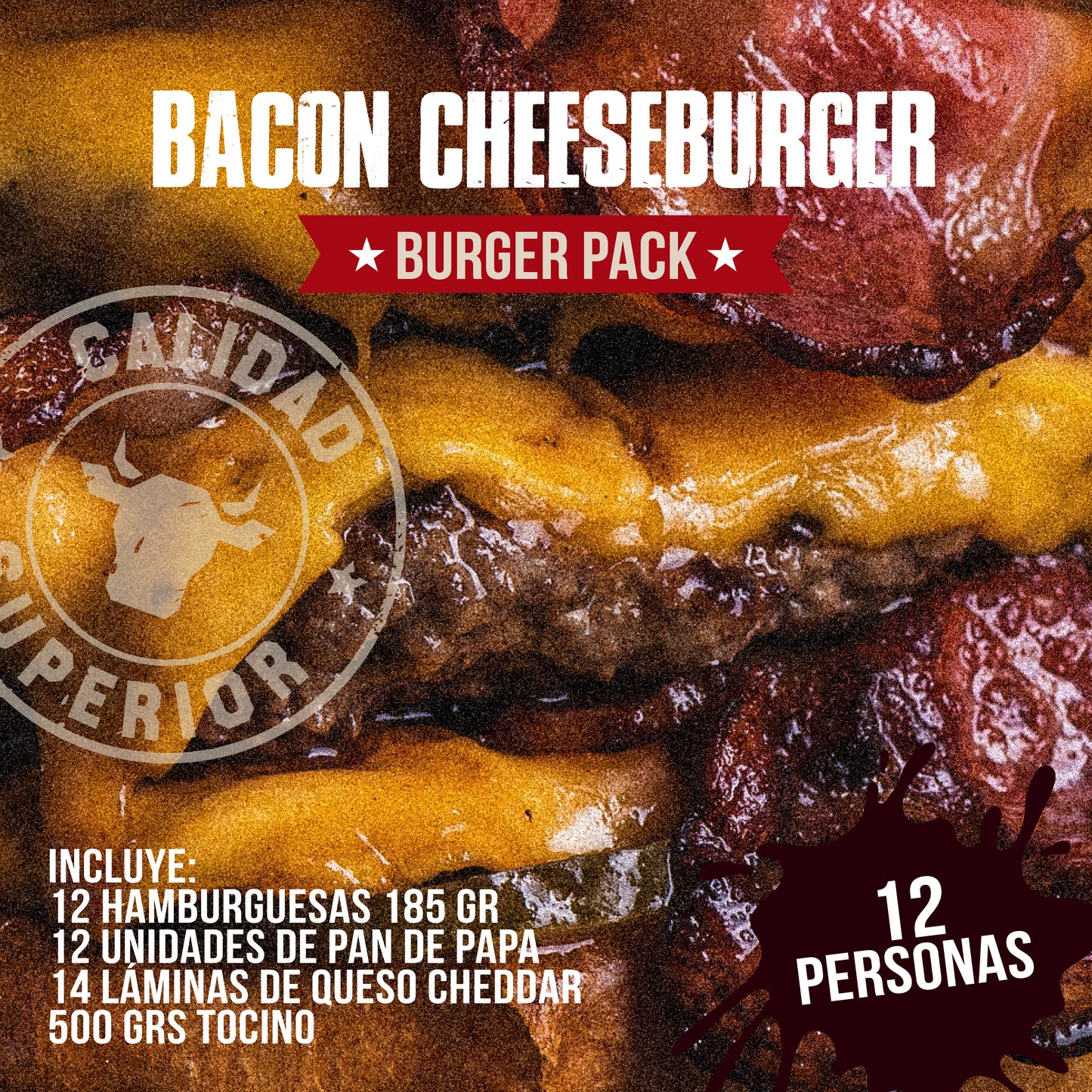 PACK BACON-CHEESEBURGER 🍔🧀🥓 | 12 personas