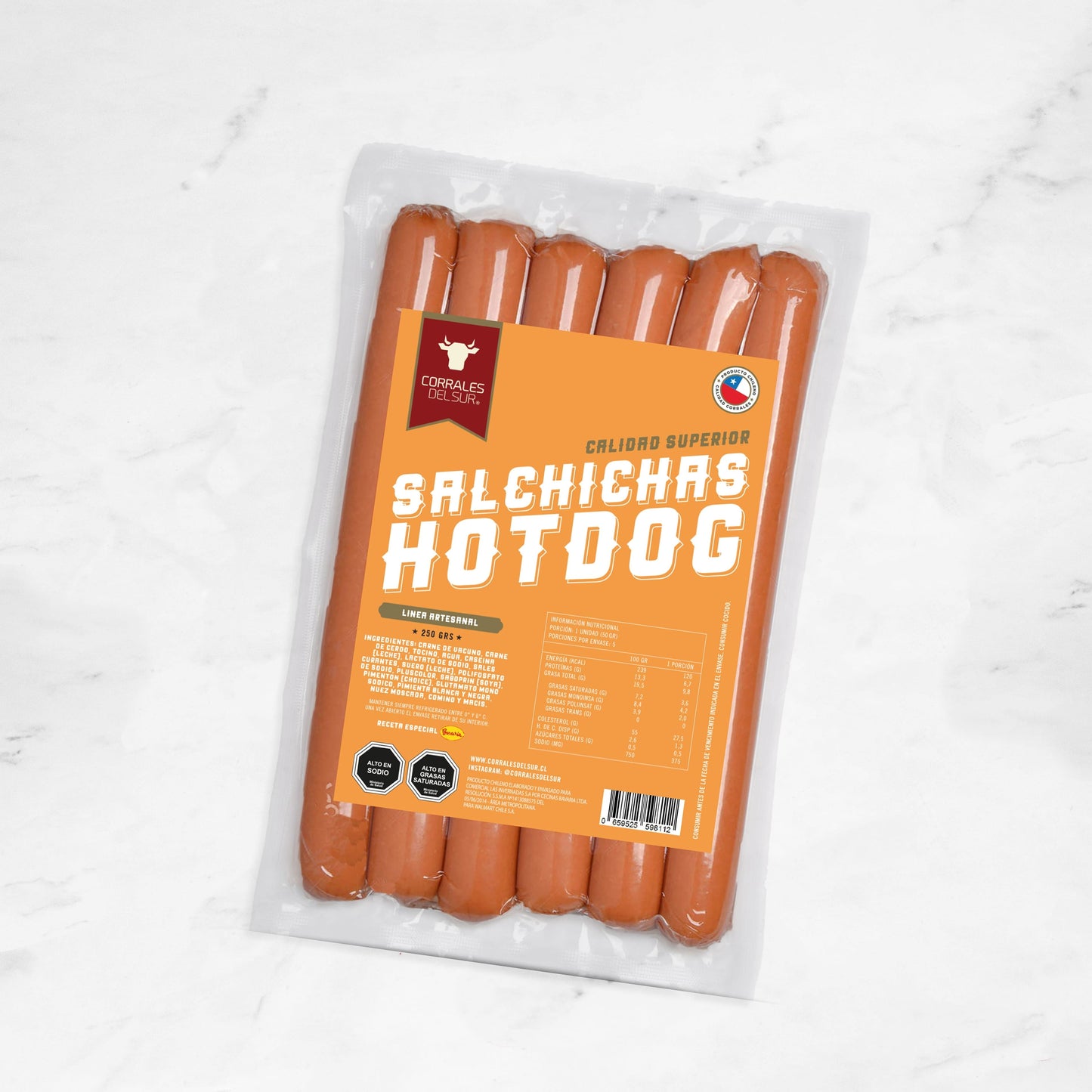 Salchichas Hot Dog | Corrales del Sur | 250 Gr