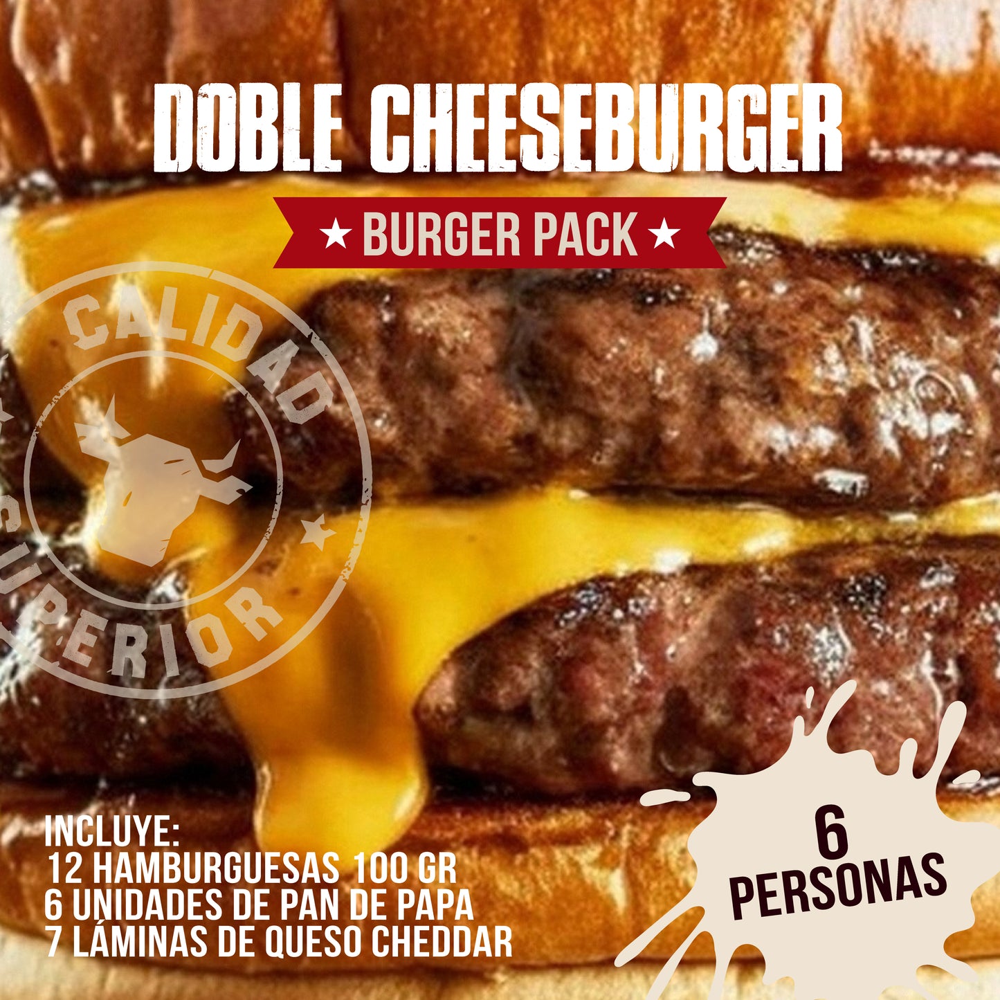 PACK DOBLE CHEESEBURGER 🍔🧀 | 6 personas