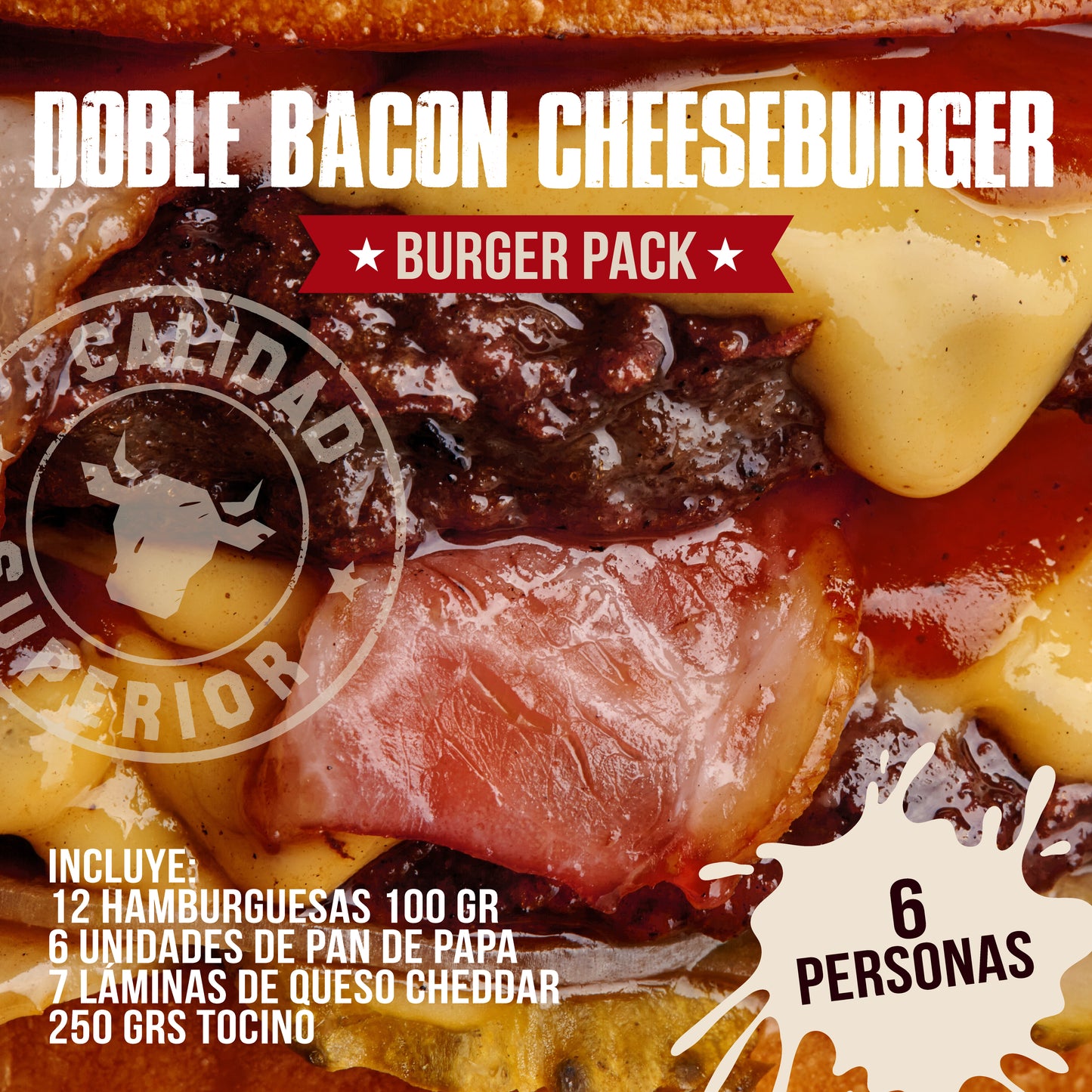 PACK DOBLE BACON-CHEESEBURGER 🍔🧀🥓 | 6 personas