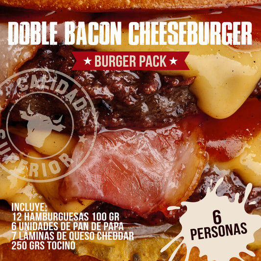 PACK DOBLE BACON-CHEESEBURGER 🍔🧀🥓 | 6 personas