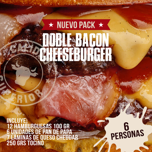 NUEVO PACK DOBLE BACON-CHEESEBURGER 🍔🧀🥓 | 6 personas