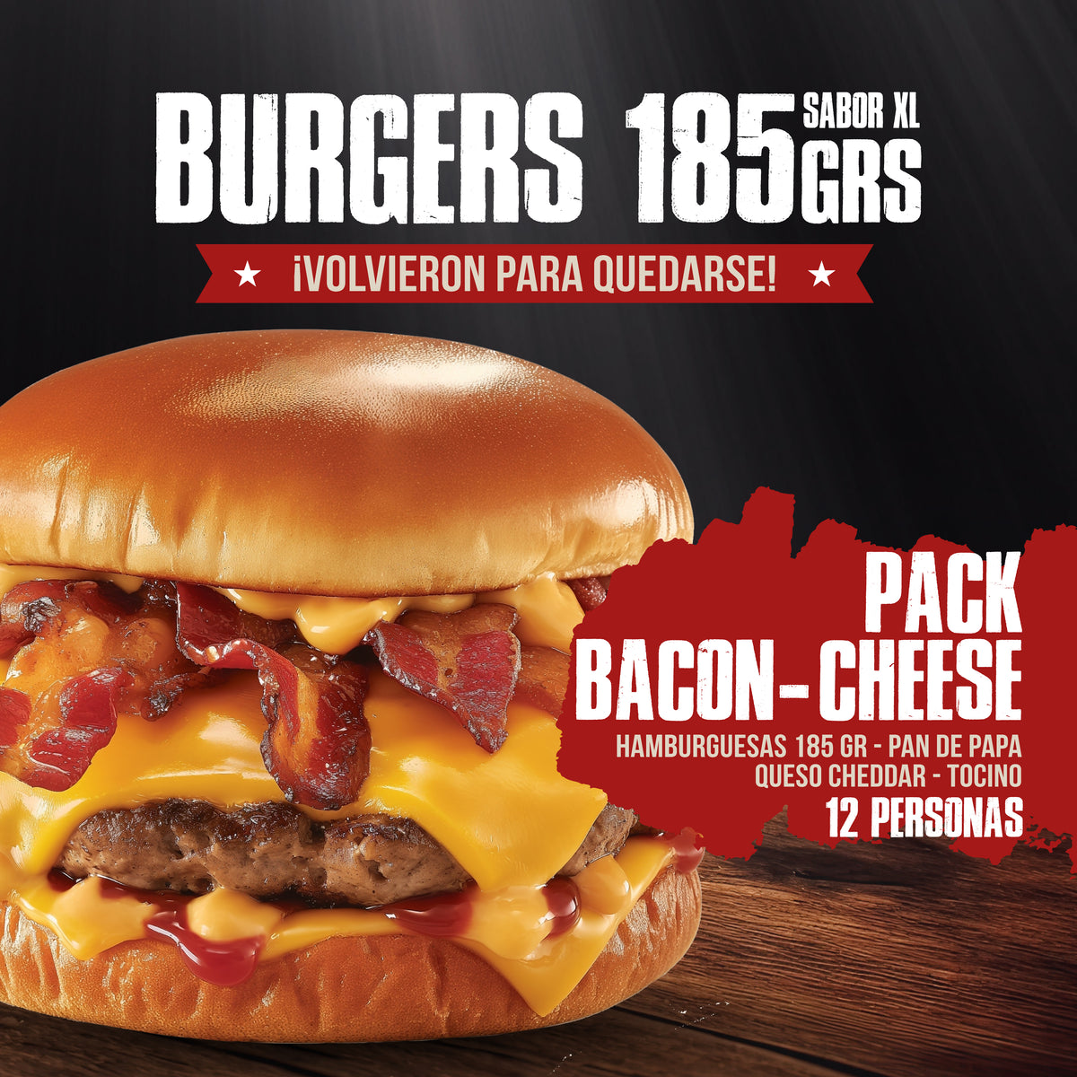 PACK BACON-CHEESEBURGER 🍔🧀🥓 | 12 personas