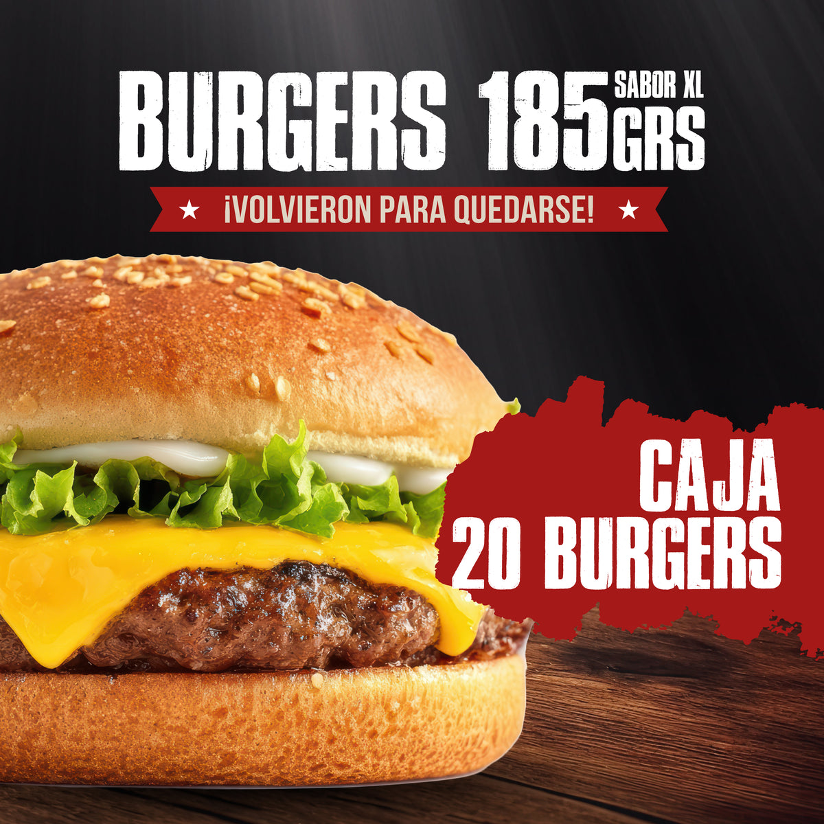 Caja Hamburguesas | 185gr | 20 Unidades