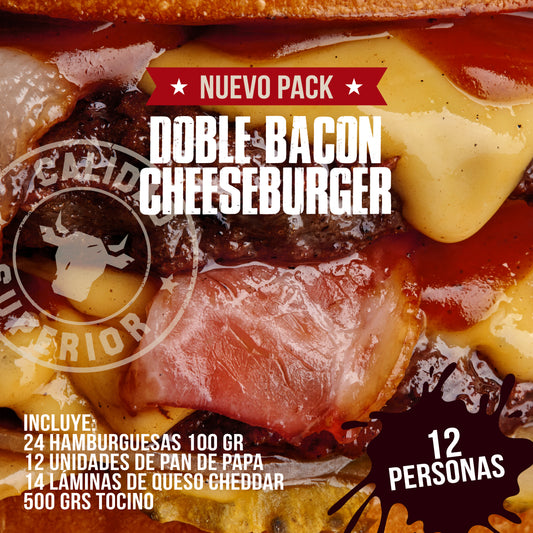 NUEVO PACK DOBLE BACON-CHEESEBURGER 🍔🧀🥓 | 12 personas