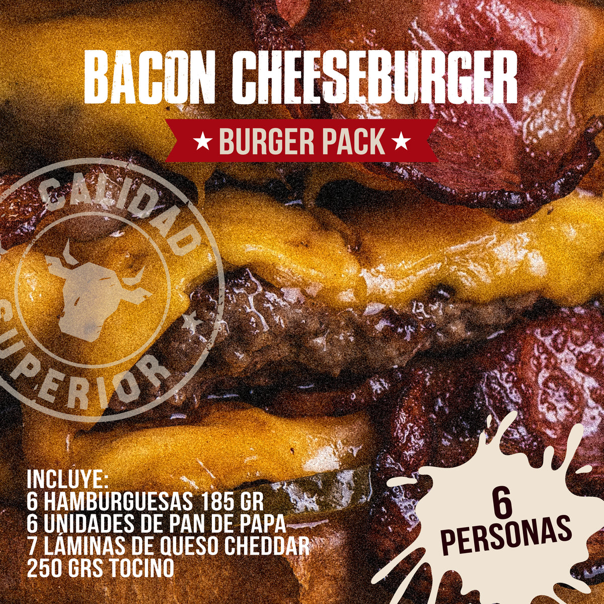 PACK BACON-CHEESEBURGER 🍔🧀🥓 | 6 personas