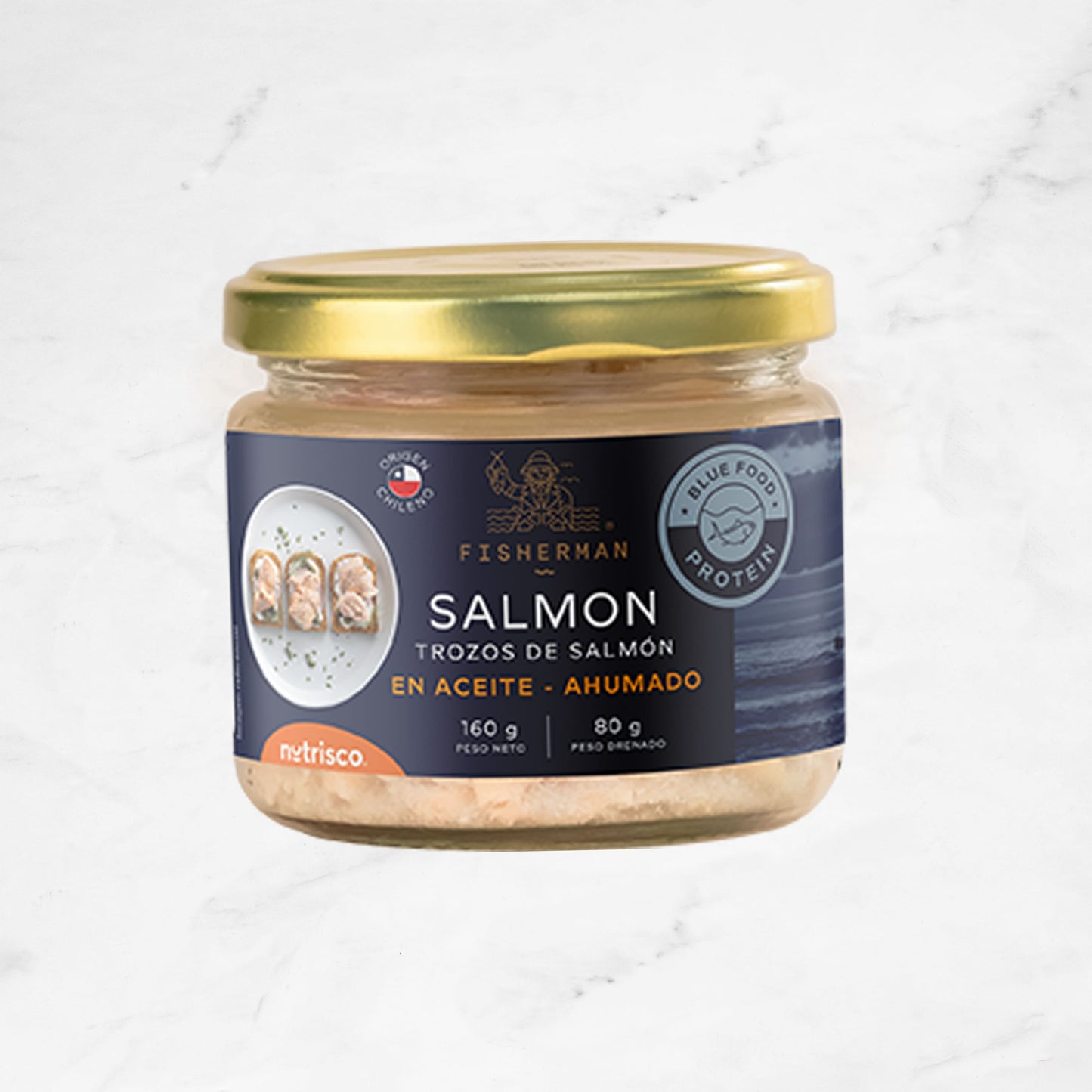 Trozos de Salmón I en Aceite Ahumado I Fisherman I 160grs