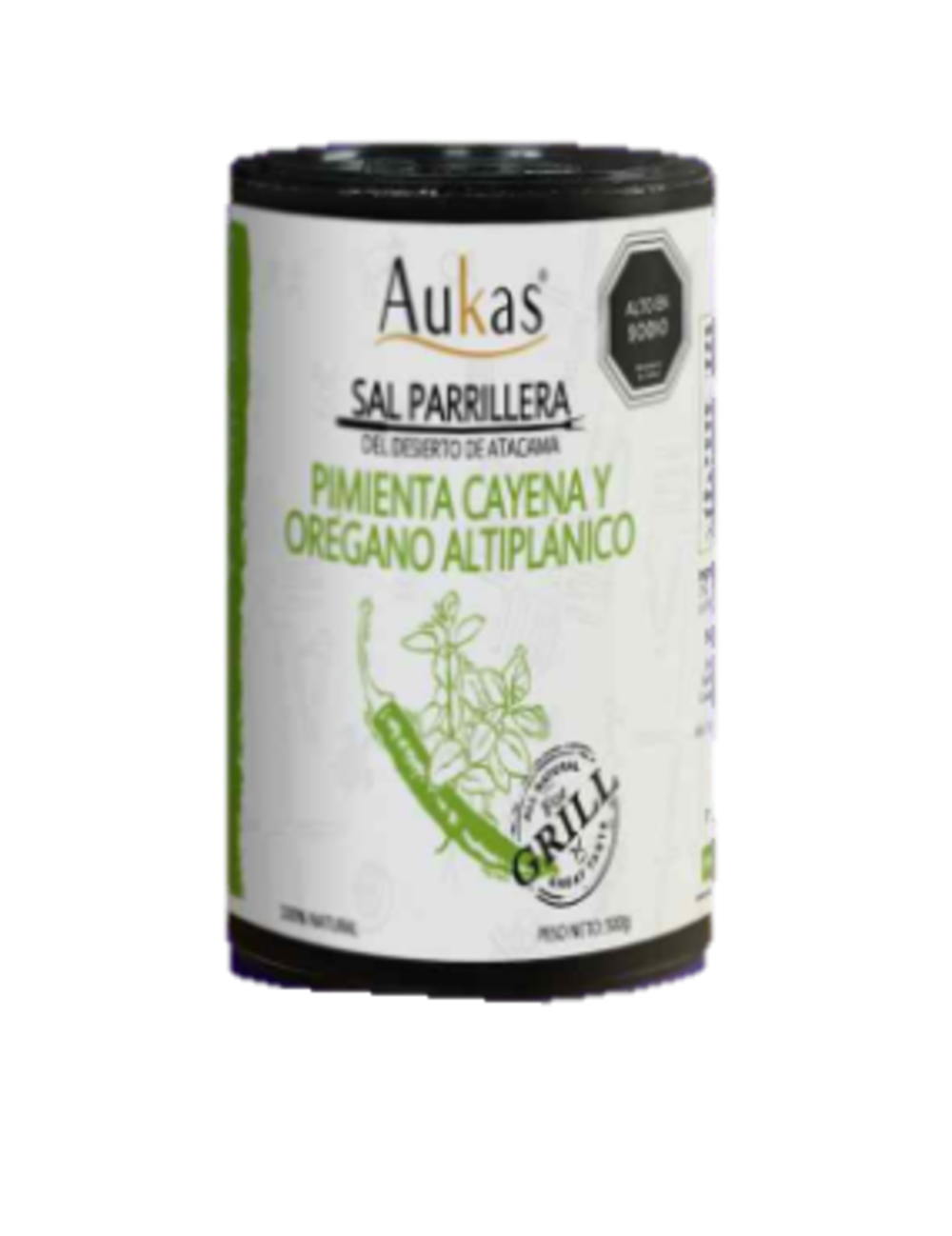 Sal Parrillera Pimienta y Orégano Aukas Tubo