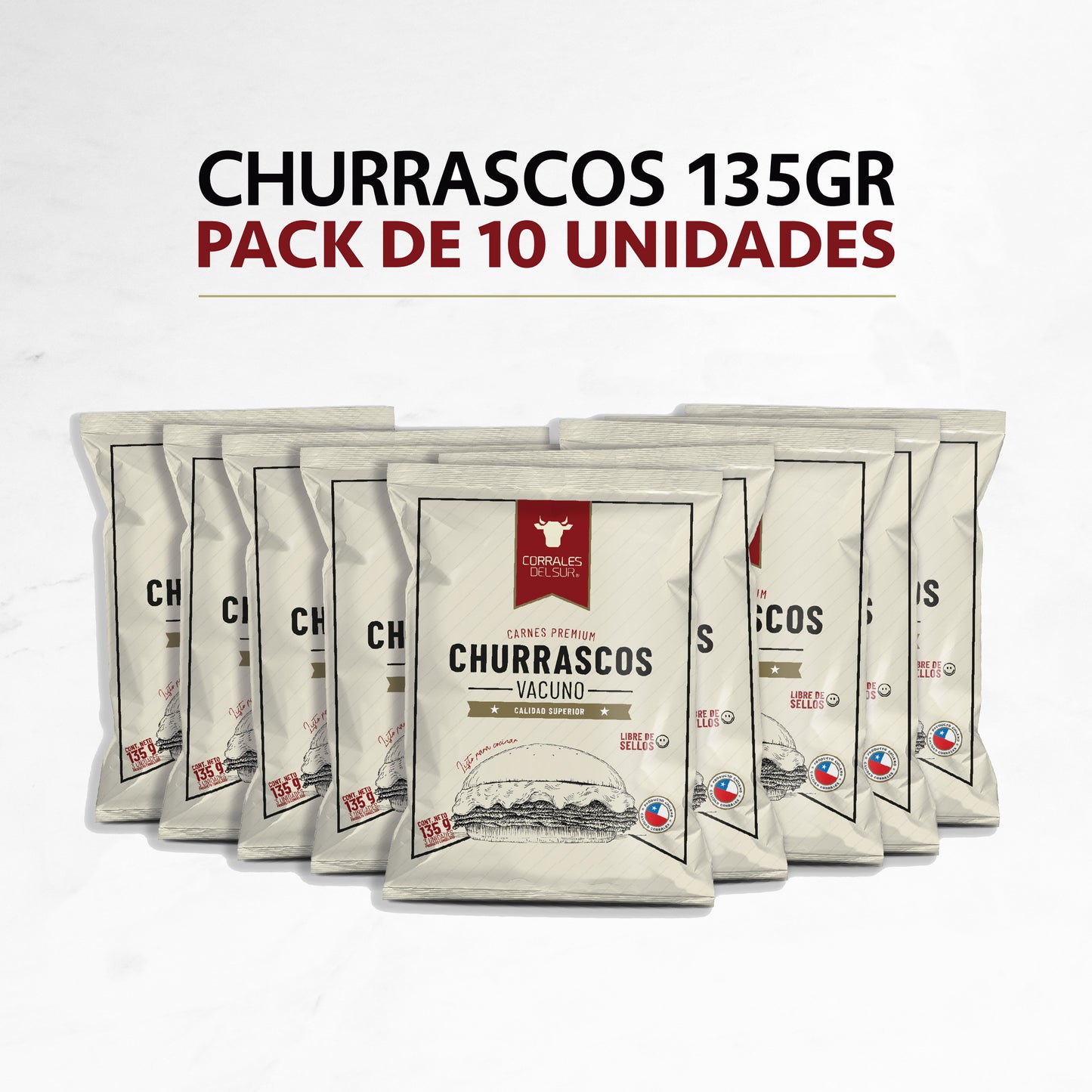 Pack Churrascos | 135gr | 10 unidades