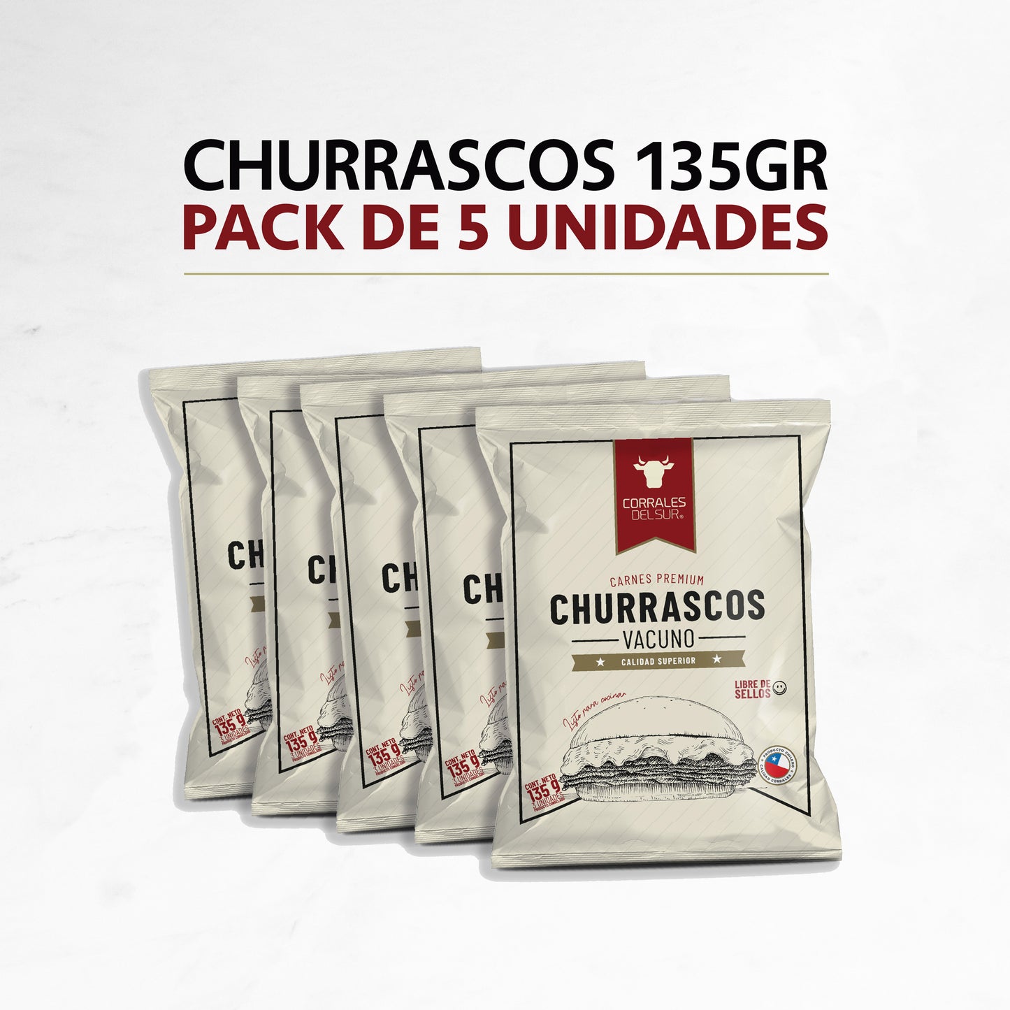 Pack Churrascos | 135gr | 5 unidades